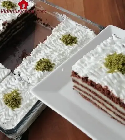 Çok Pratik Ve Çok Lezzetli Irmikli Bisküvili Pasta Tarifi