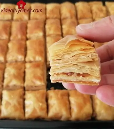 Sadece 4 Beze Ile Oklava Kullanmadan Dünyanın En Kolay Baklavası/ Kat Kat Ayrılan/Kıyır Kıyır