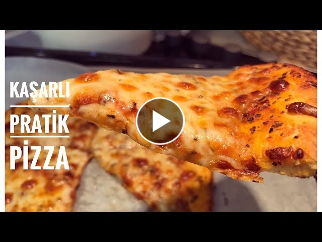 İncecik Hamuru İle Lezzetli Ve Pratik Kaşarlı Pizza Tarifi Videolu