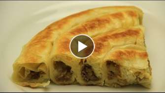 Tavada Rulo Börek Tarifi - Kıymalı Patatesli Çıtır Kol Böreği
